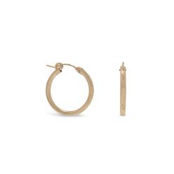 Jewelryweb 12/20 Gold Filled 2mm X 22mm Hoops 12/20 Gold Filled 2mm X 22mm Hoop Earrings With Click Closure