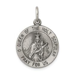 Jewelryweb Sterling Silver Our Lady Of The Holy Scapular Medal Charm