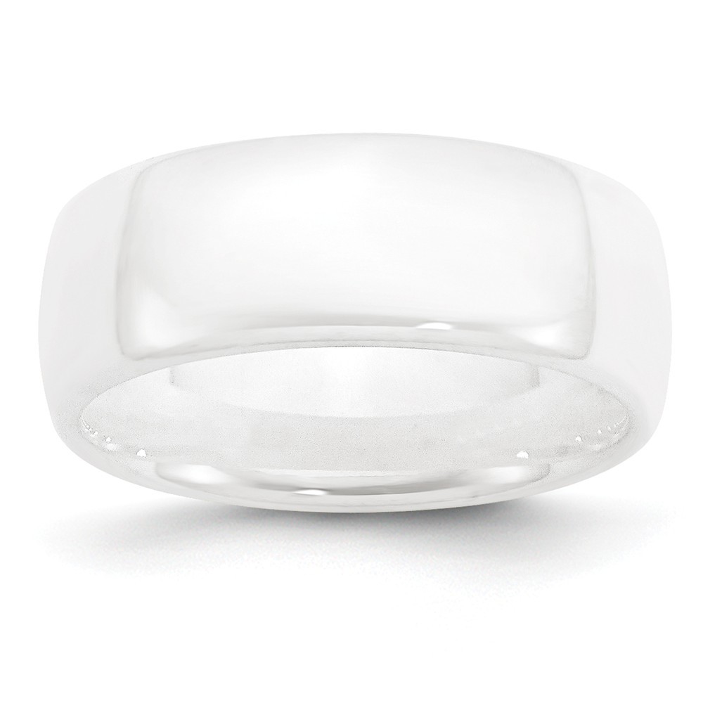 Jewelryweb Ceramic White 8mm Polished Band Ring - Size 5.5