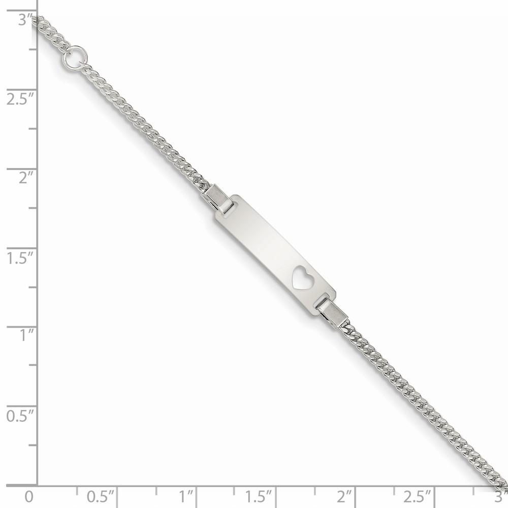 Jewelryweb Sterling Silver Adjustable Baby ID Bracelet - 6 Inch - Spring Ring - Measures 2mm Wide