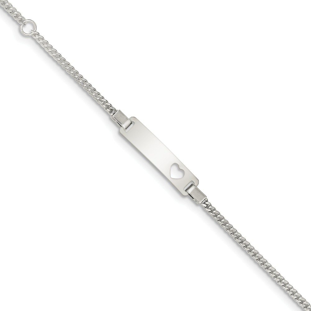 Jewelryweb Sterling Silver Adjustable Baby ID Bracelet - 6 Inch - Spring Ring - Measures 2mm Wide