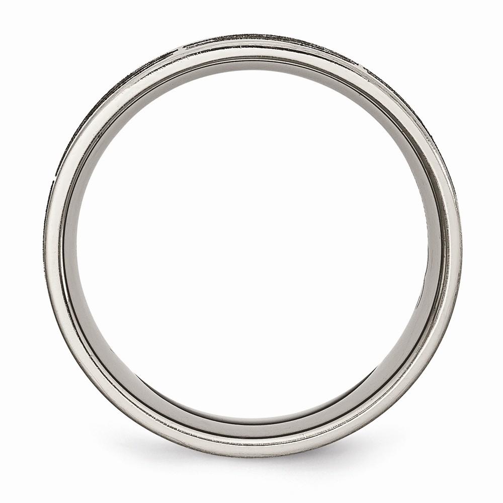 Jewelryweb Titanium Flat 8mm Brushed Band Ring - Size 10.5