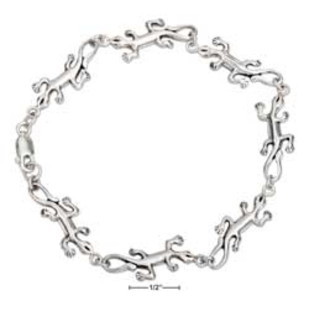Jewelryweb Sterling Silver 7 Inch Gecko Link Bracelet