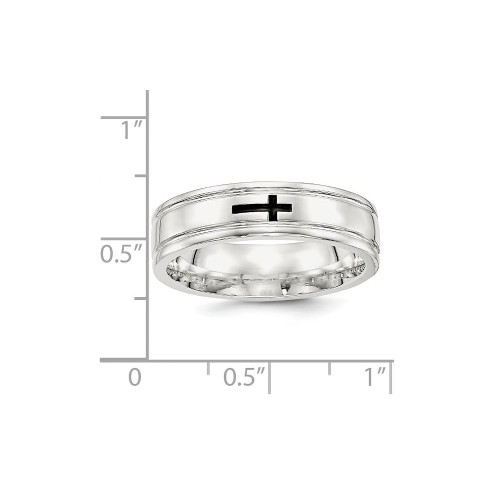 Jewelryweb 6mm Enamel Fancy Band Size 11.5 Ring