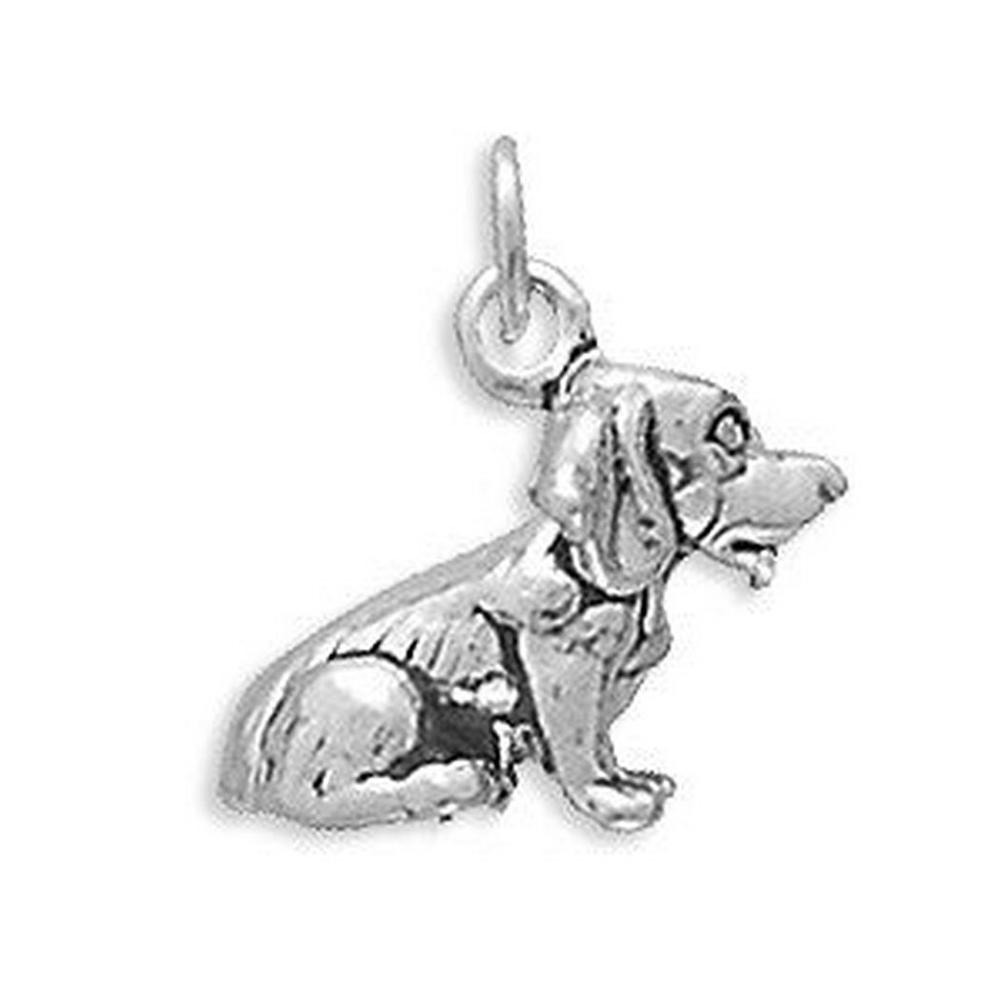 Jewelryweb Sterling Silver Beagle Charm Measures 13.5x12mm