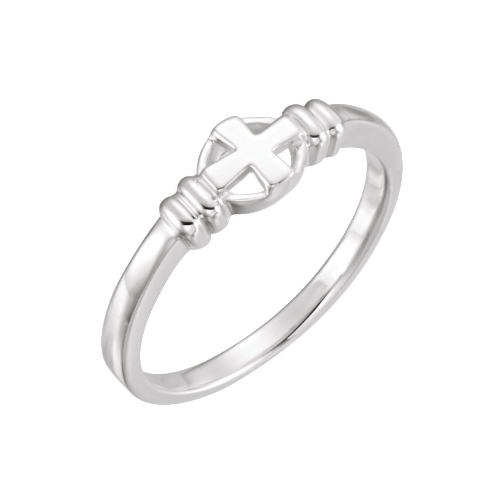 Jewelryweb Sterling Silver Cross Ring - Size 7