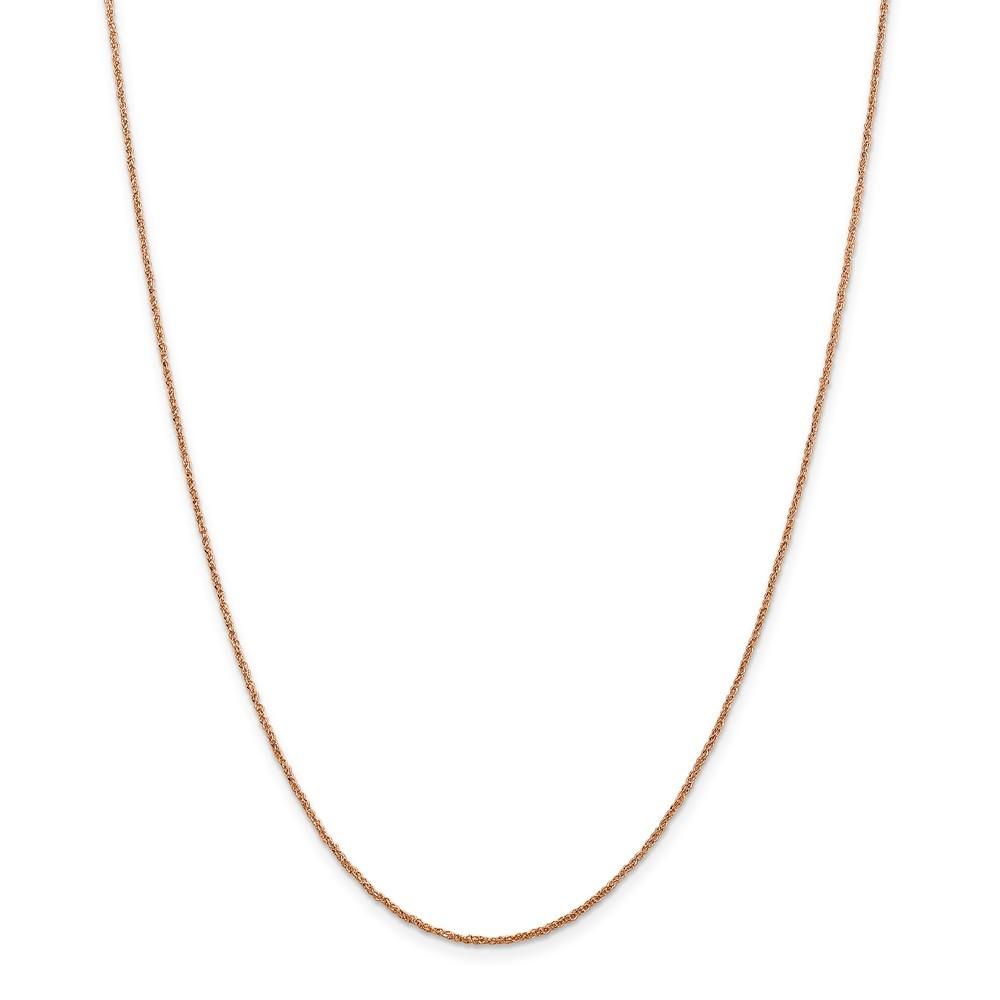 Jewelryweb 14k Rose Gold 1.1mm Ropa Chain Necklace - 18 Inch