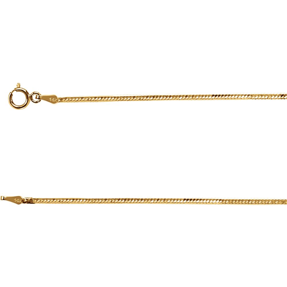 Jewelryweb 14k Yellow Gold Solid Flexible Herringbone Necklace 16 In