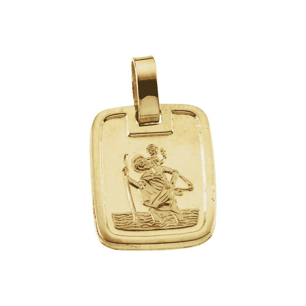 Jewelryweb 14k Yellow Gold St. Christopher Medal 13.10 X 11.20