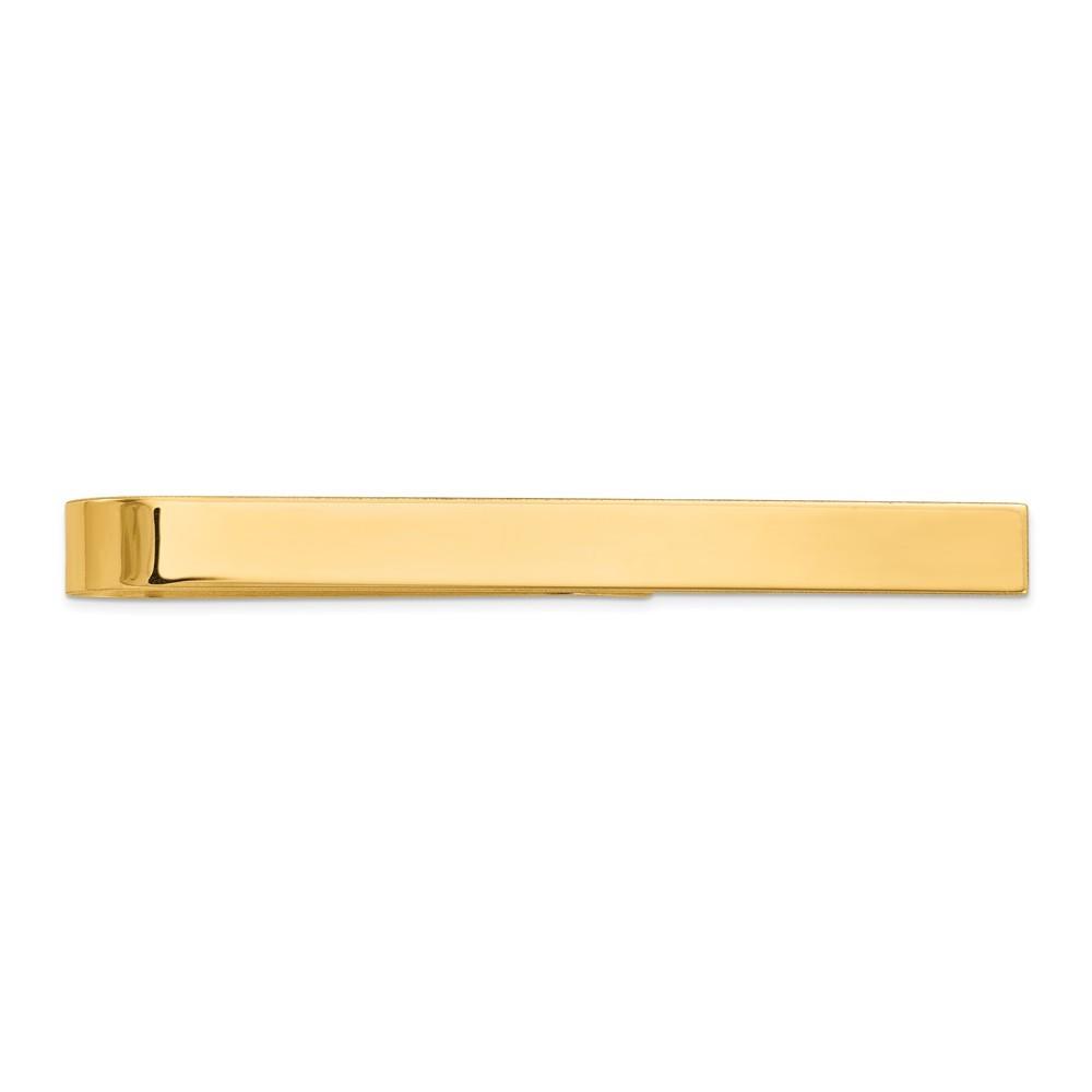 Jewelryweb 14k Yellow Gold Tie Bar - Measures 50x4.5mm Wide