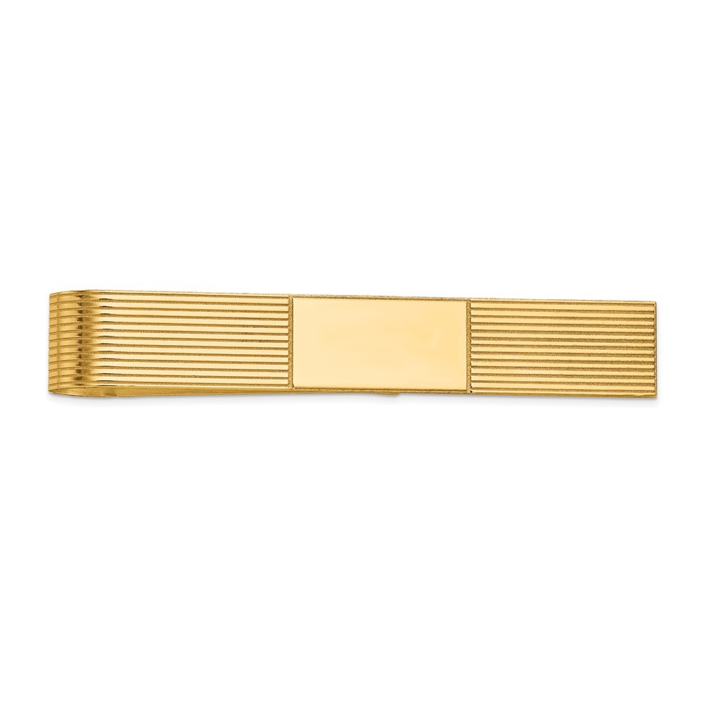 Jewelryweb 14k Yellow Gold Tie Bar Money Clip - Measures 50x8mm Wide