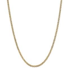Jewelryweb 14k Yellow Gold Anchor Chain Necklace - 24 Inch - Measures 3.2mm Wide