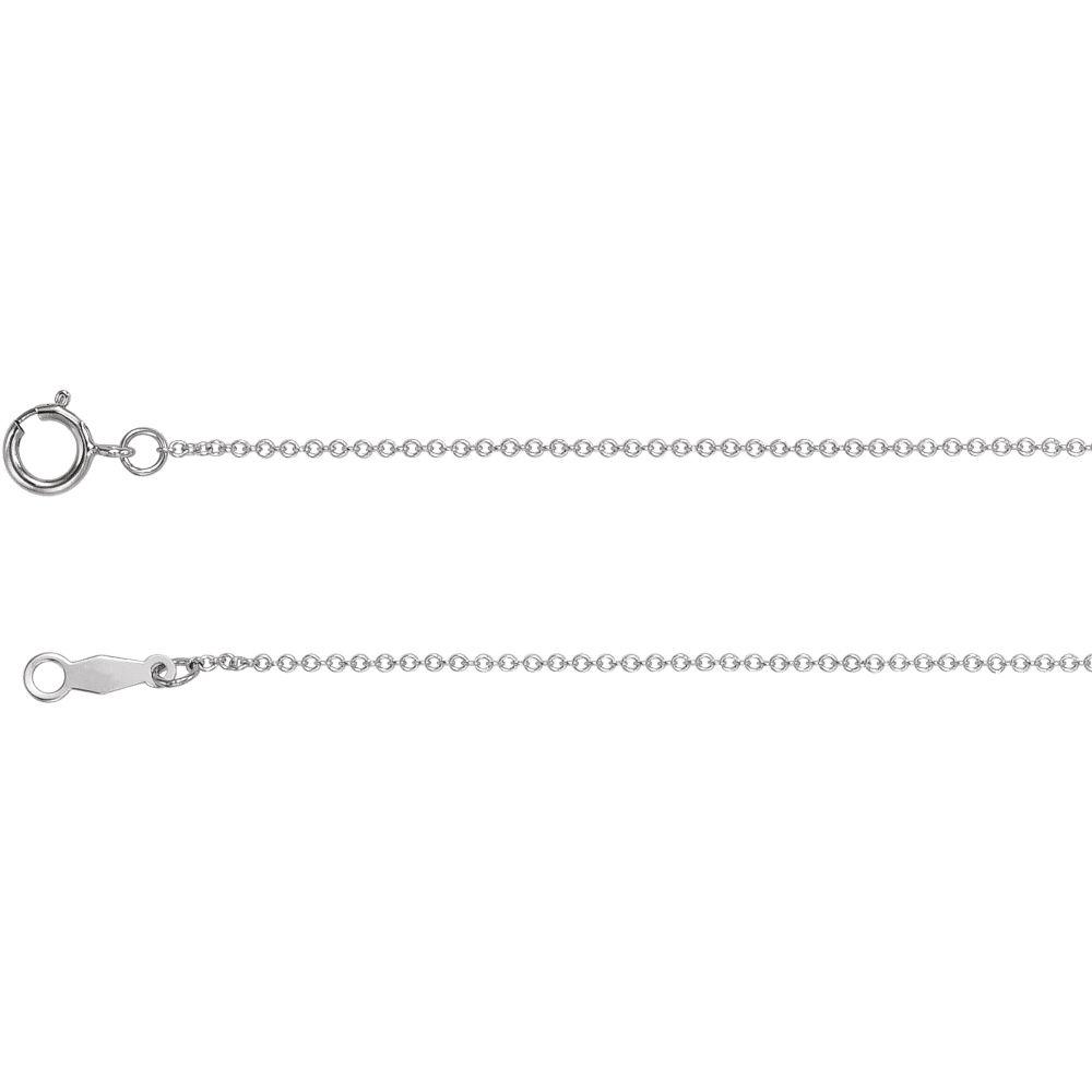 Jewelryweb Platinum Solid Cable Chain Necklace 20 Inch