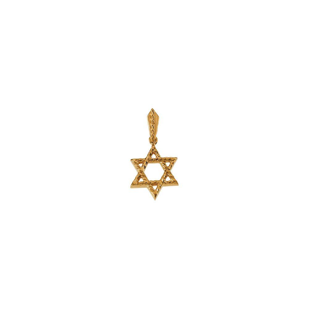 Jewelryweb 14k Yellow Gold Star Of David Pendant