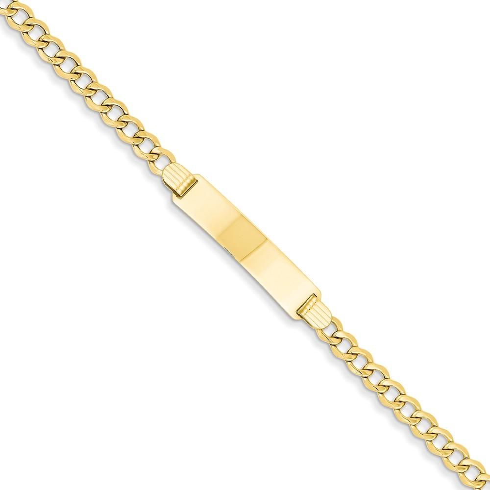 Jewelryweb 14k Yellow Gold Curb Link 4.75mm Id Bracelet - 7 Inch