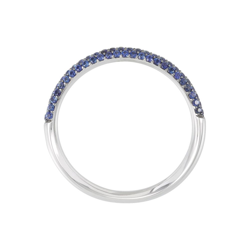 Jewelryweb 14k White Gold Blue Sapphire Anniversary Band Ring - Size 5