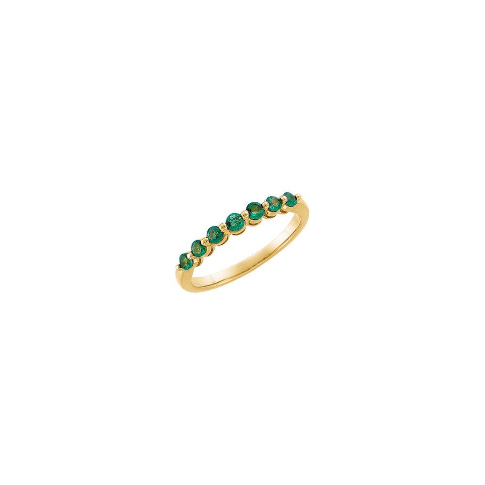 Jewelryweb 14k Yellow Gold Anniversary Band Ring Emerald - Size 7
