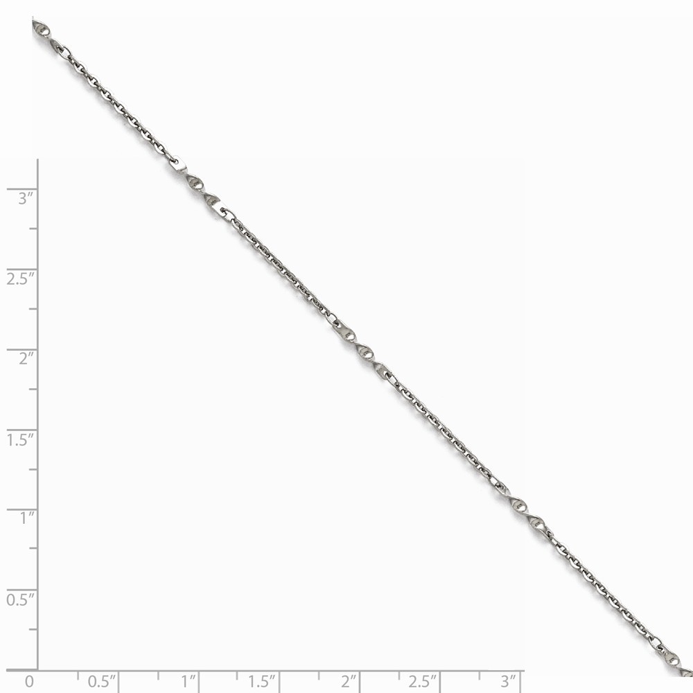 Jewelryweb Stainless Steel Polished Fancy Link Chain Bracelet - 9.5 Inch