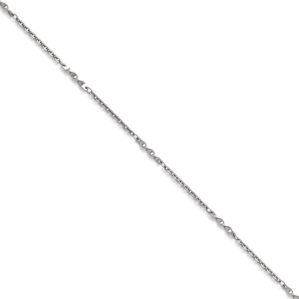 Jewelryweb Stainless Steel Polished Fancy Link Chain Bracelet - 9.5 Inch