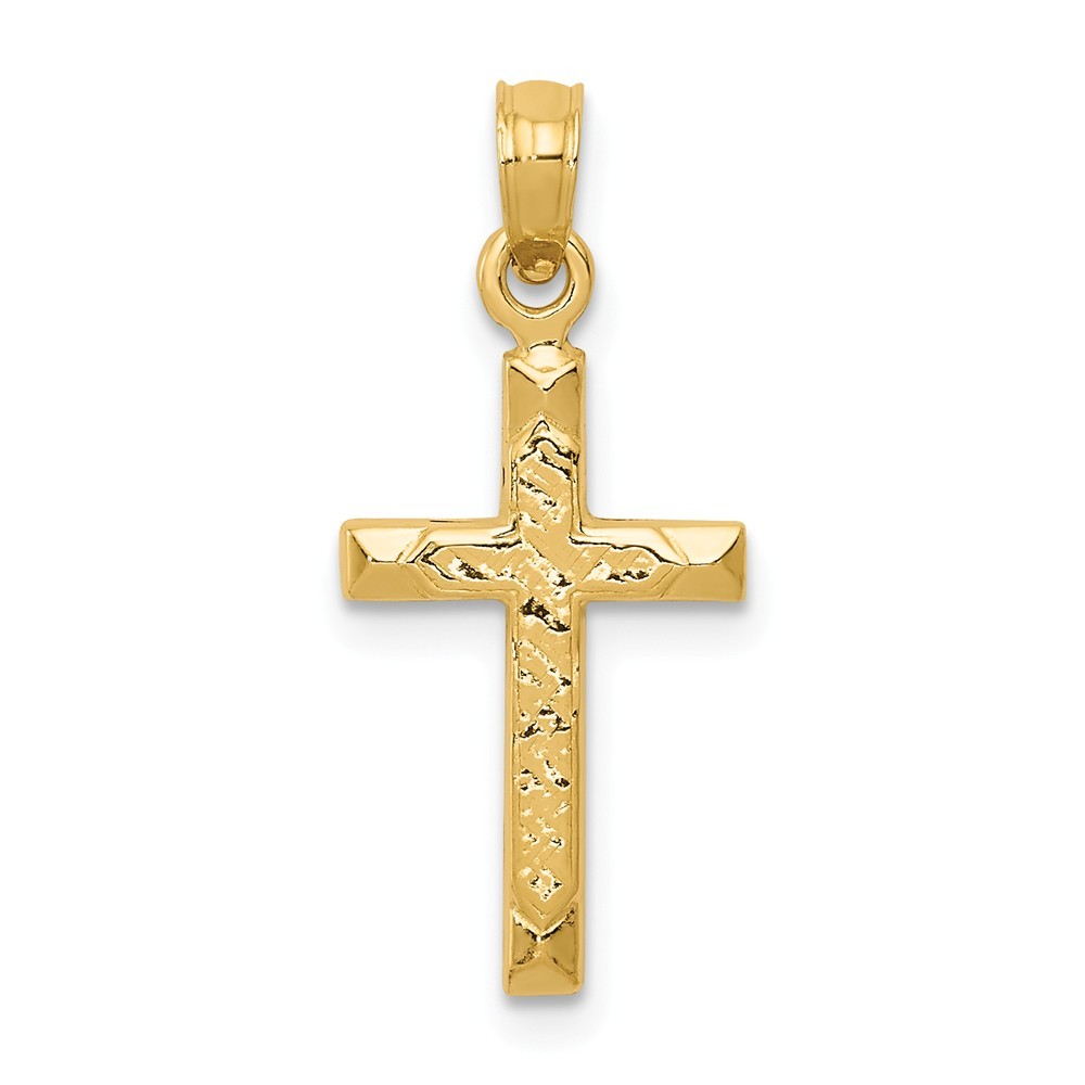 Jewelryweb 11mm 14k Cross Pendant