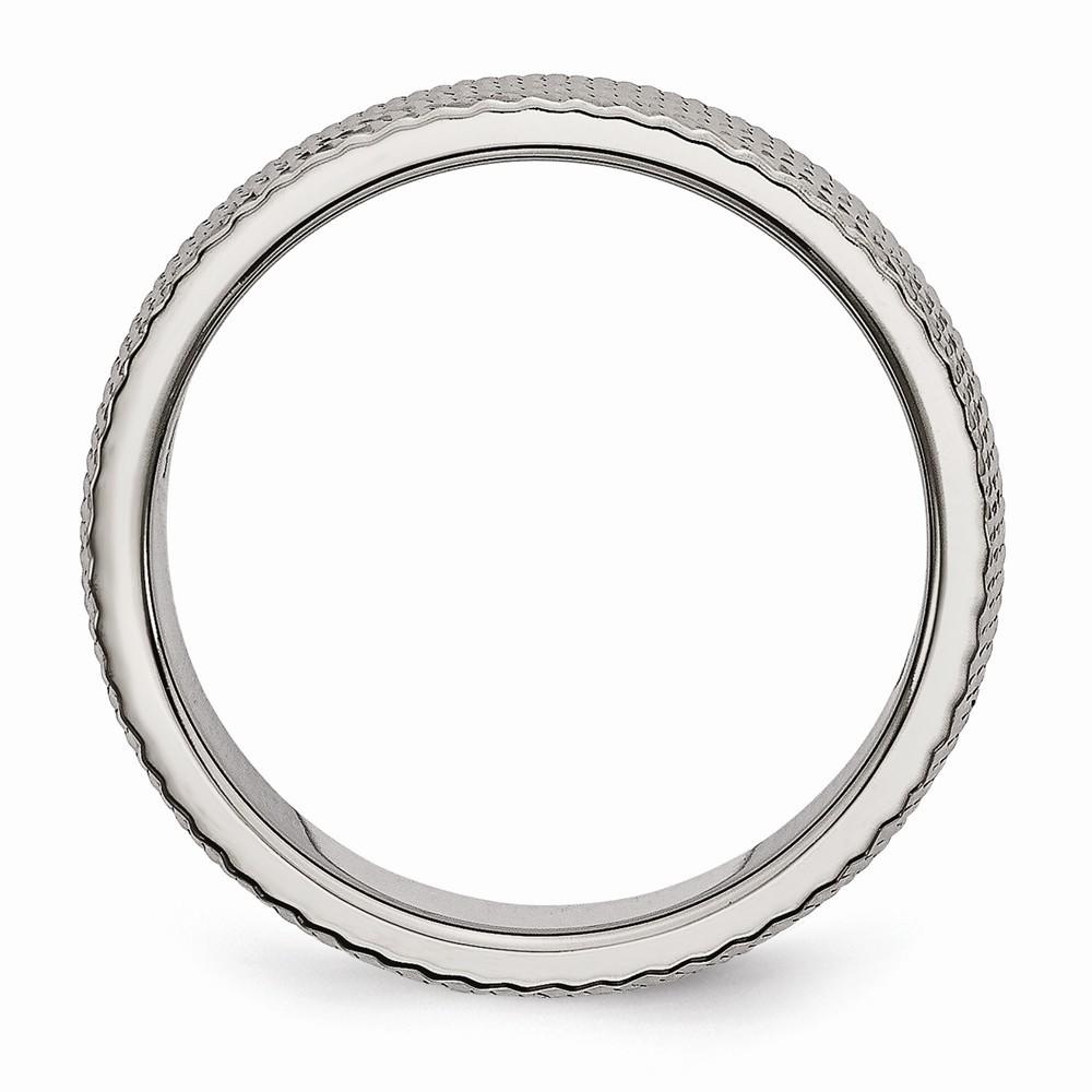 Jewelryweb Titanium 6mm Textured Band Ring - Size 10.5