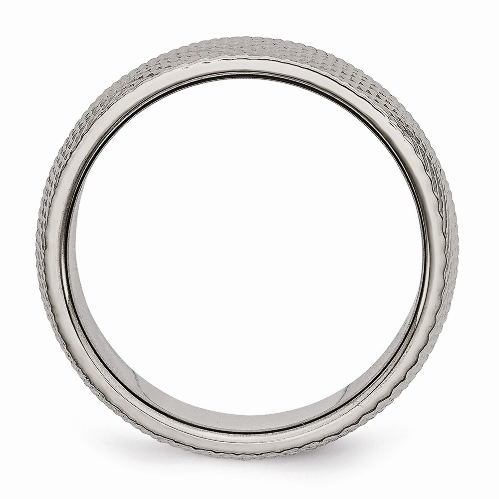 Jewelryweb Titanium 8mm Textured Band Ring - Size 13