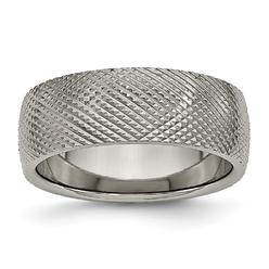 Jewelryweb Titanium 8mm Textured Band Ring - Size 12.5