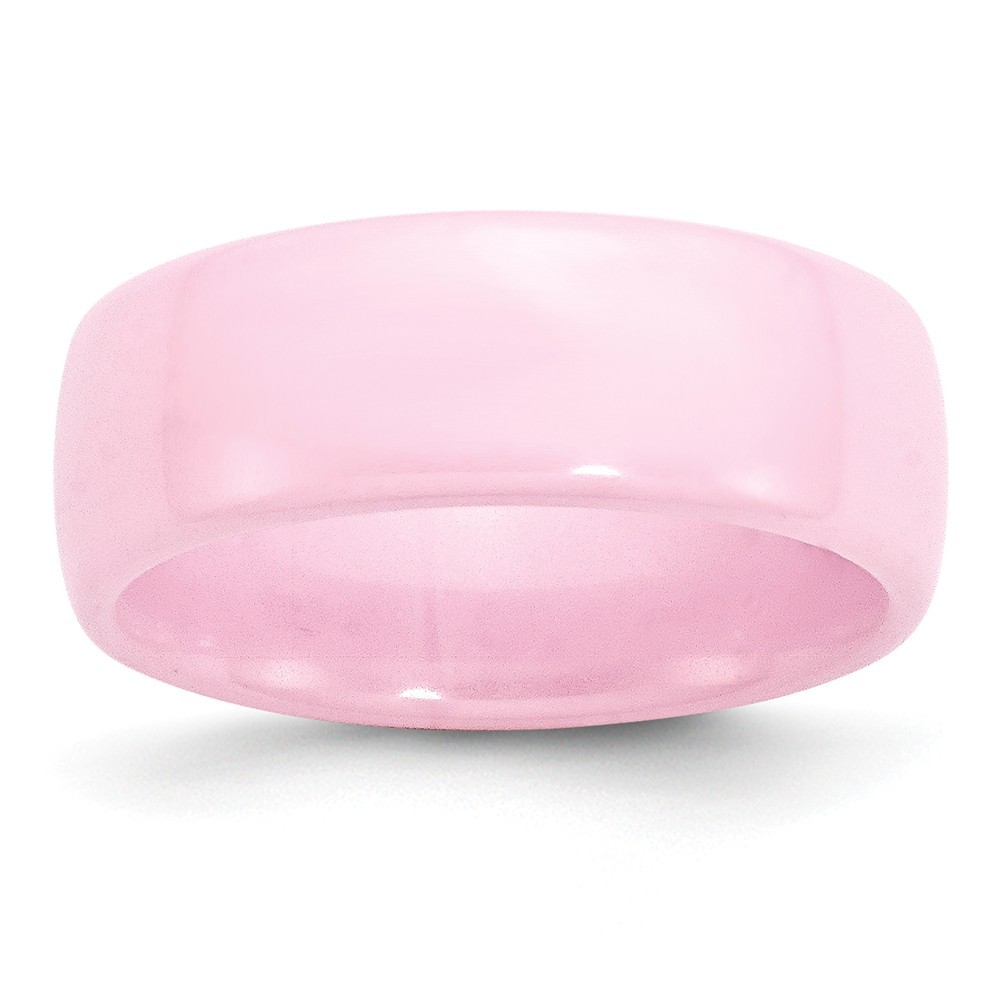 Jewelryweb Ceramic Pink 8mm Polished Band Ring - Size 6