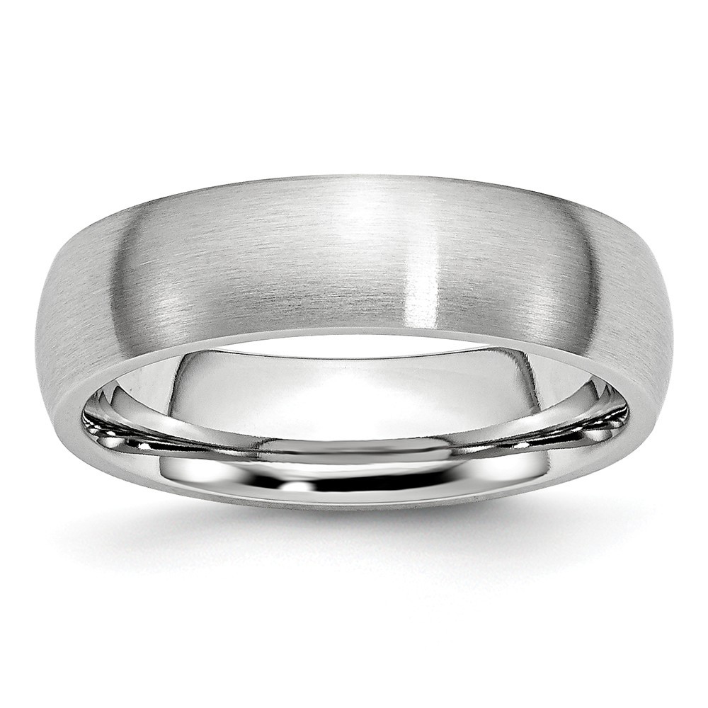 Jewelryweb Cobalt Chromium Satin 6mm Band Ring - Size 10.5