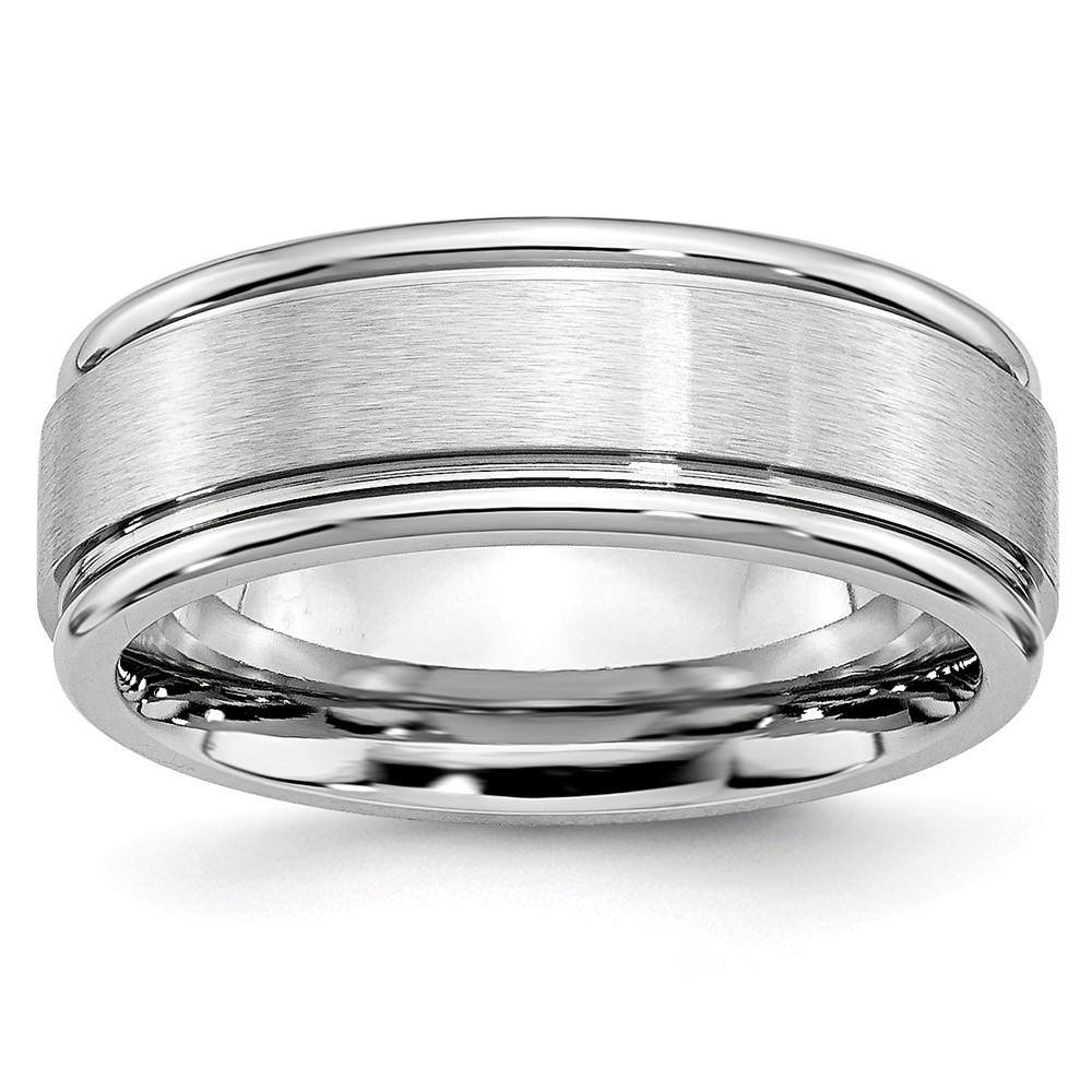 Jewelryweb Cobalt Chromium Satin Polish 8mm Band Ring - Size 12.5