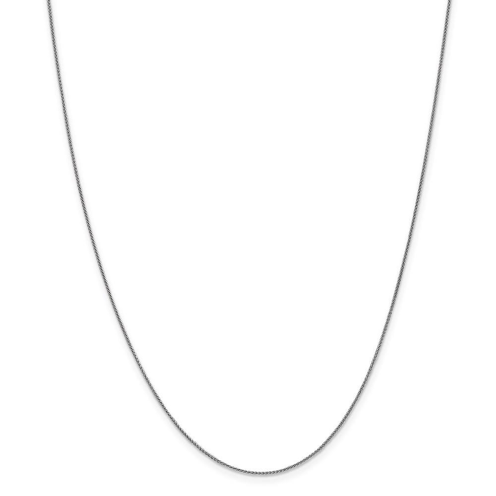 Jewelryweb 14k White Gold 1mm Spiga Chain Bracelet - 6 Inch