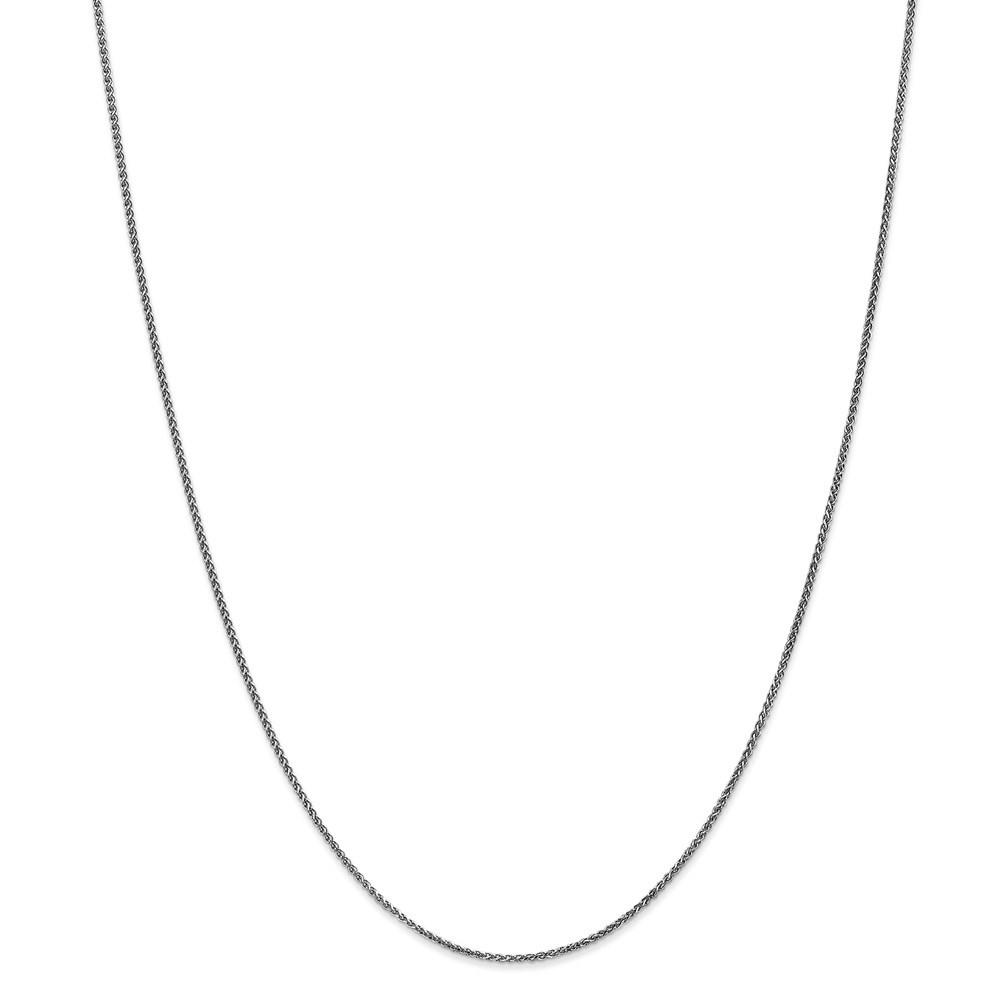 Jewelryweb 14k White Gold 1.2mm Solid Sparkle-Cut Spiga Chain Bracelet - 6 Inch