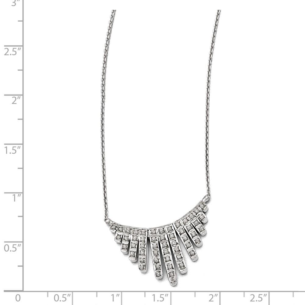 Jewelryweb Sterling Silver Diamond Mystique 17 Inch Necklace
