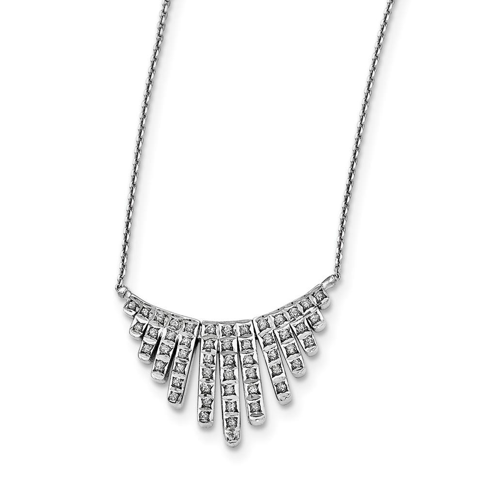 Jewelryweb Sterling Silver Diamond Mystique 17 Inch Necklace