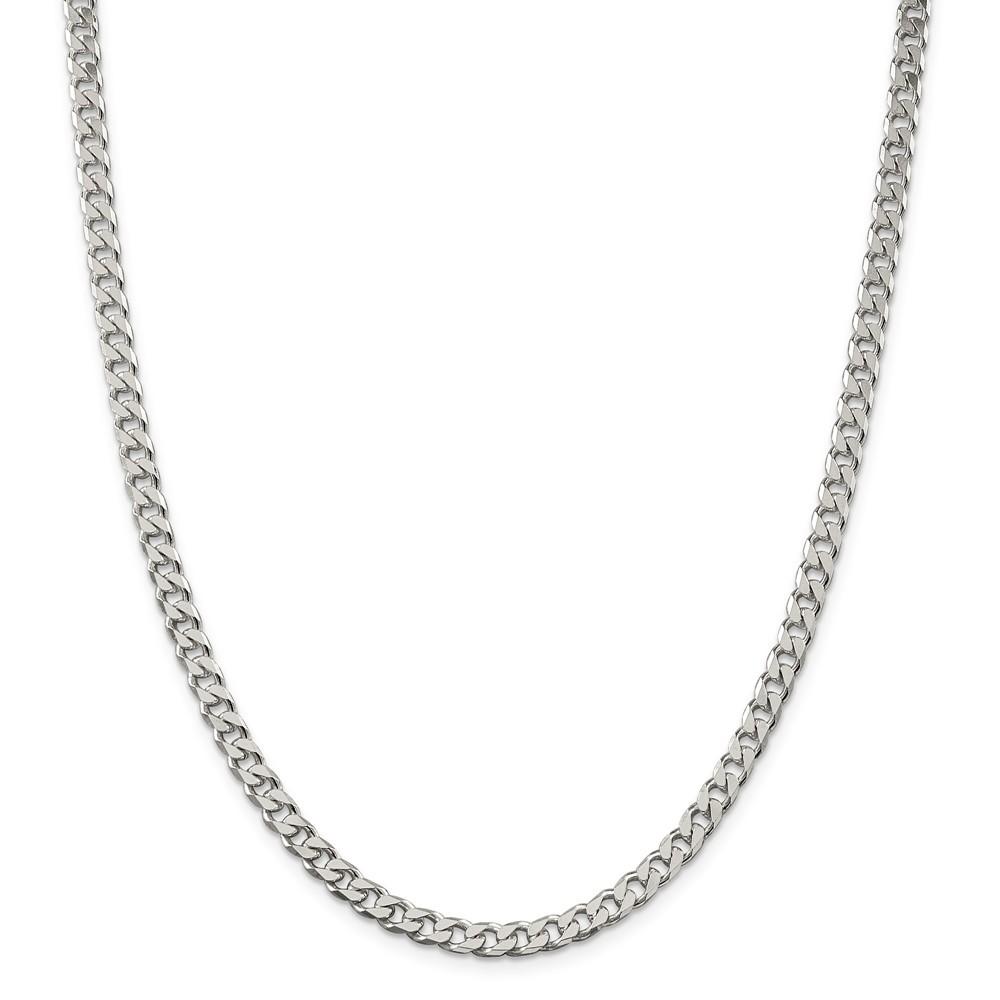 Jewelryweb Sterling Silver Polished 4.6mm Curb Chain - 20 Inch