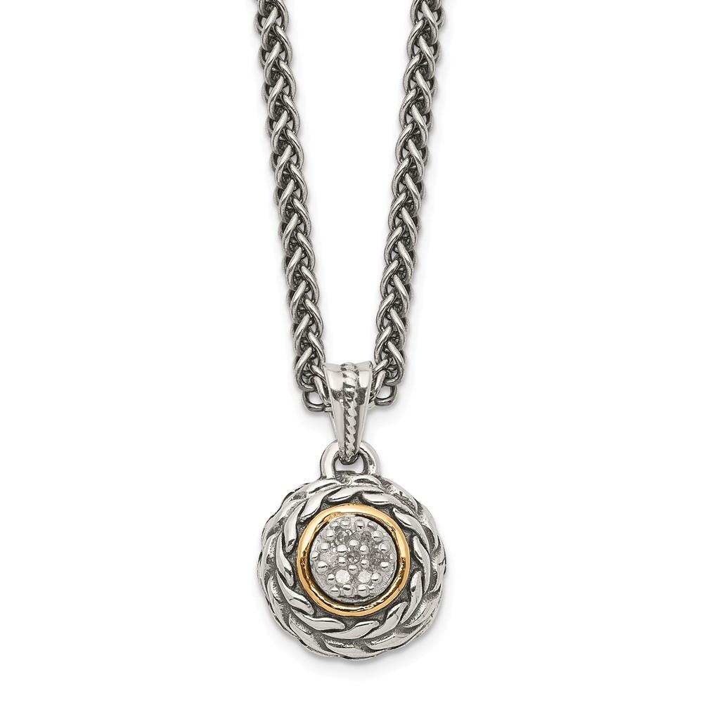 Jewelryweb Sterling Silver With 14k Diamond Pendant