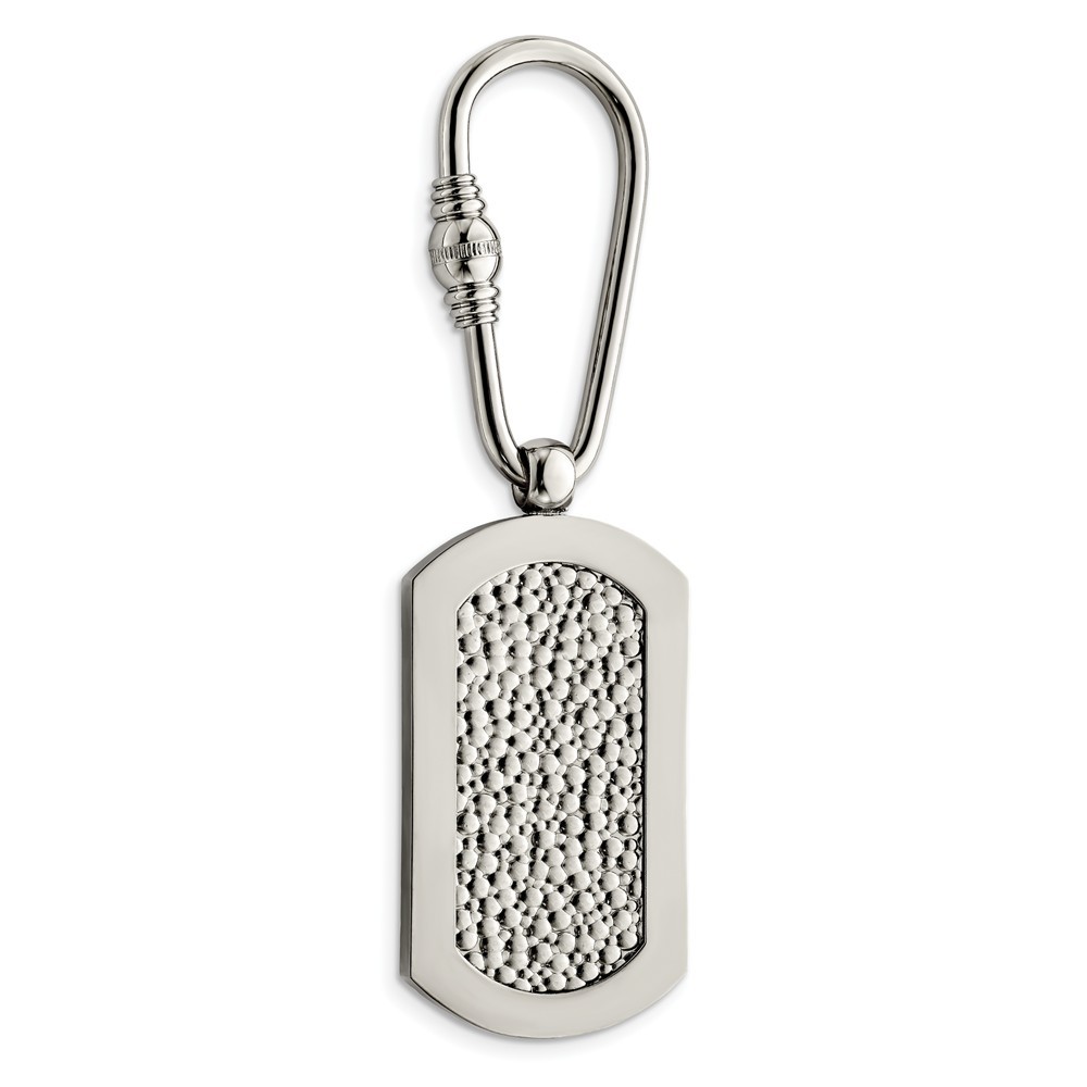 Jewelryweb Titanium Pebble Textured Key Ring