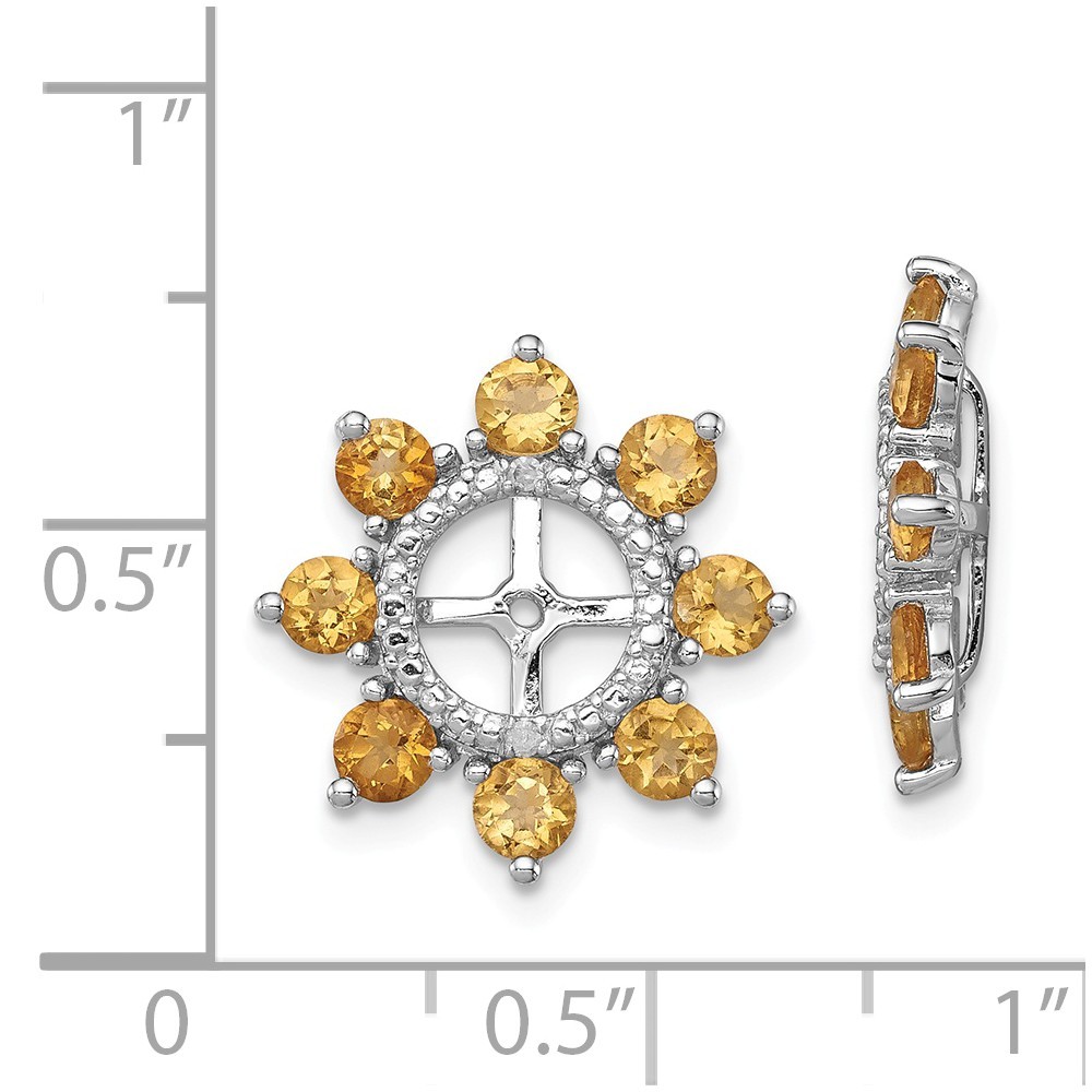Jewelryweb Sterling Silver Diamond and Citrine Earrings Jacket