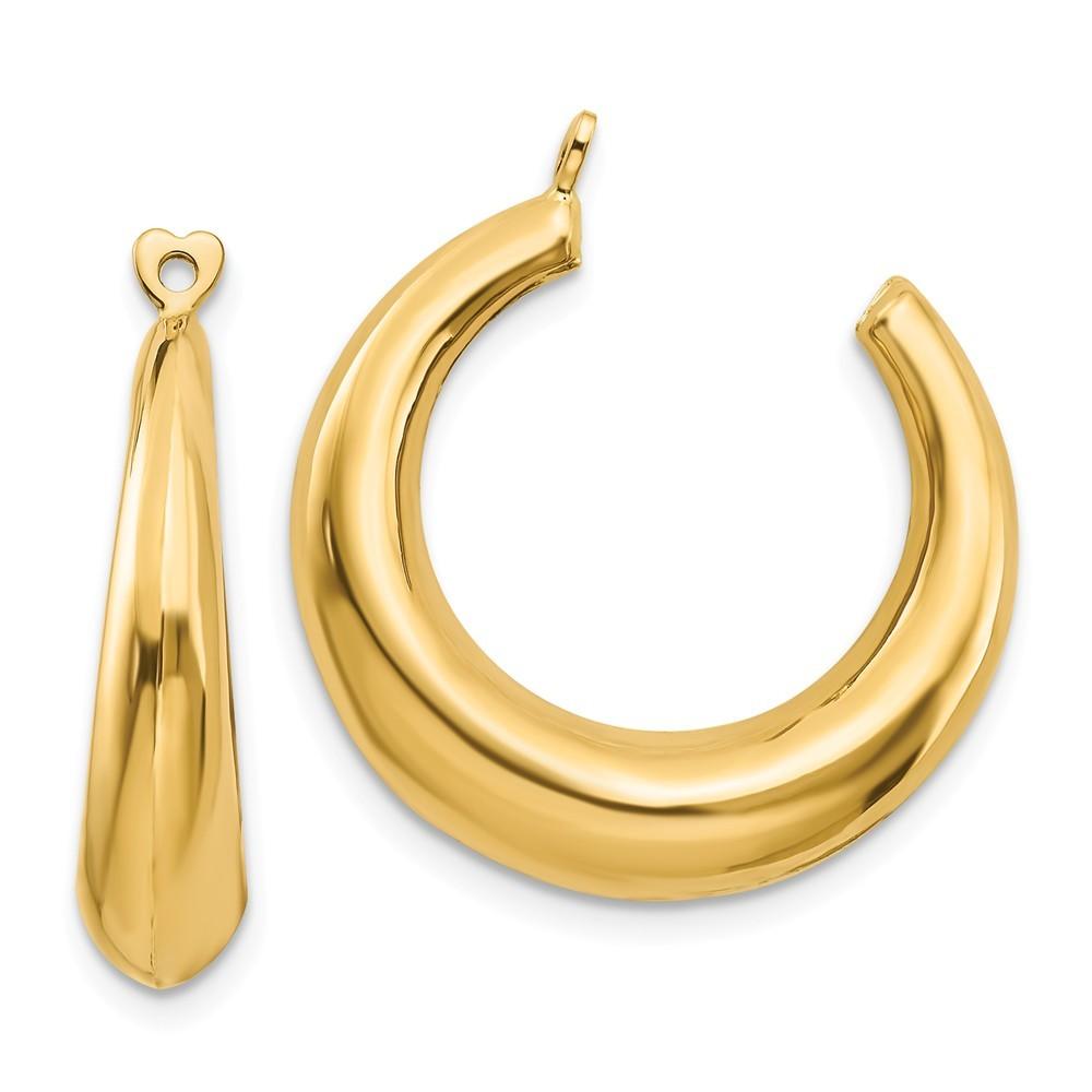 Jewelryweb 14k Yellow Gold Polished Hollow Hoop Earrings Jackets
