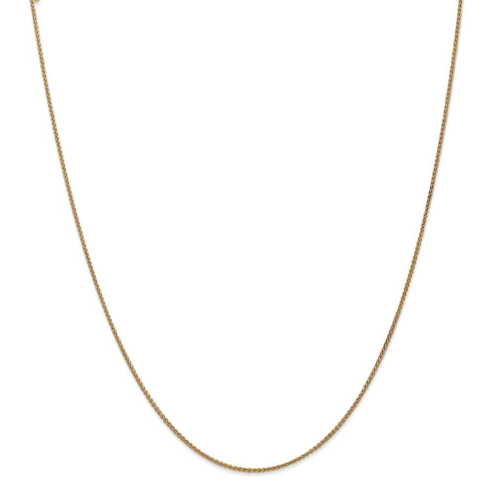 Jewelryweb 14k Yellow Gold 1.25mm Spiga Chain Necklace - 14 Inch