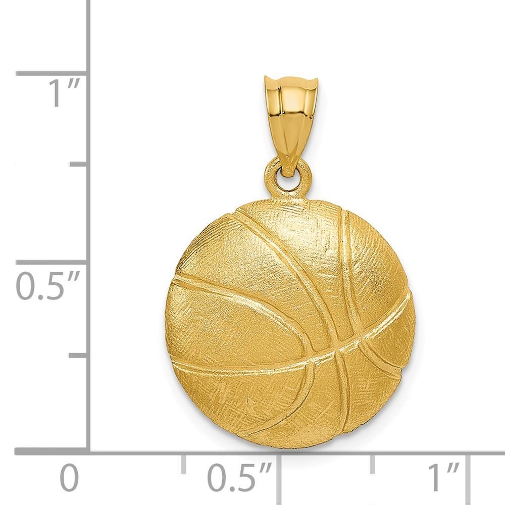 Jewelryweb 14k Yellow Gold Basketball Charm - Measures 25.3x16.9mm