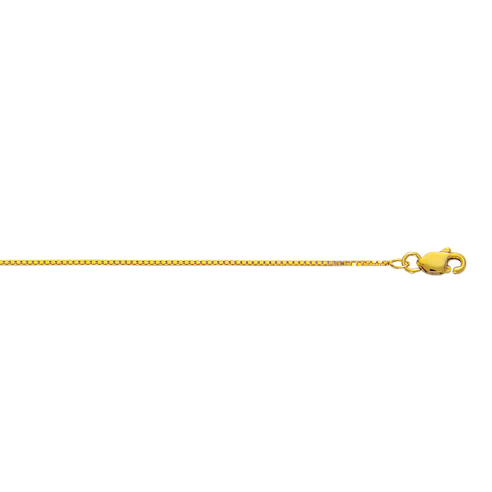 Jewelryweb 10k Yellow Gold 0.8mm Shiny Box Chain With Lobster Clasp Necklace - 30 Inch