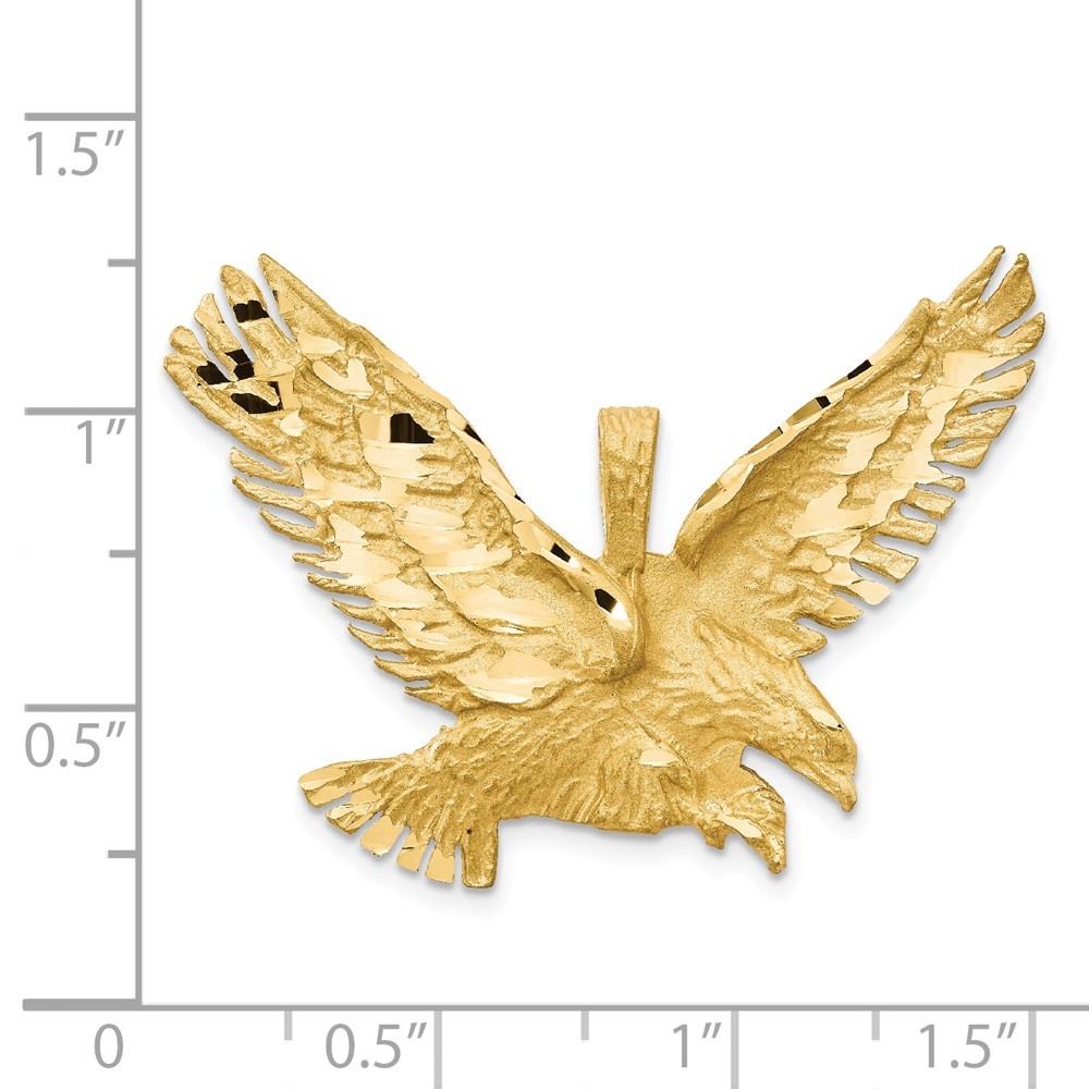 Jewelryweb 14k Yellow Gold Eagle Pendant - Measures 29.4x42.2mm