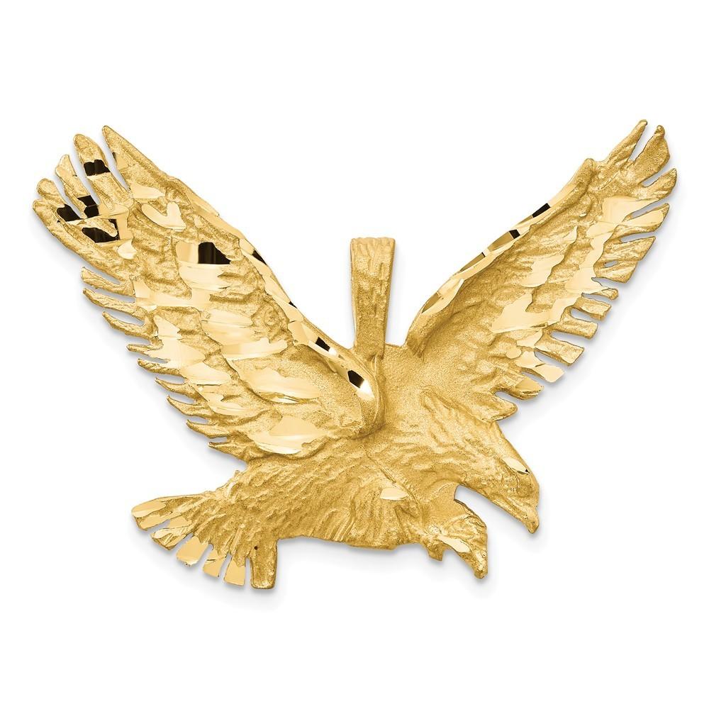 Jewelryweb 14k Yellow Gold Eagle Pendant - Measures 29.4x42.2mm