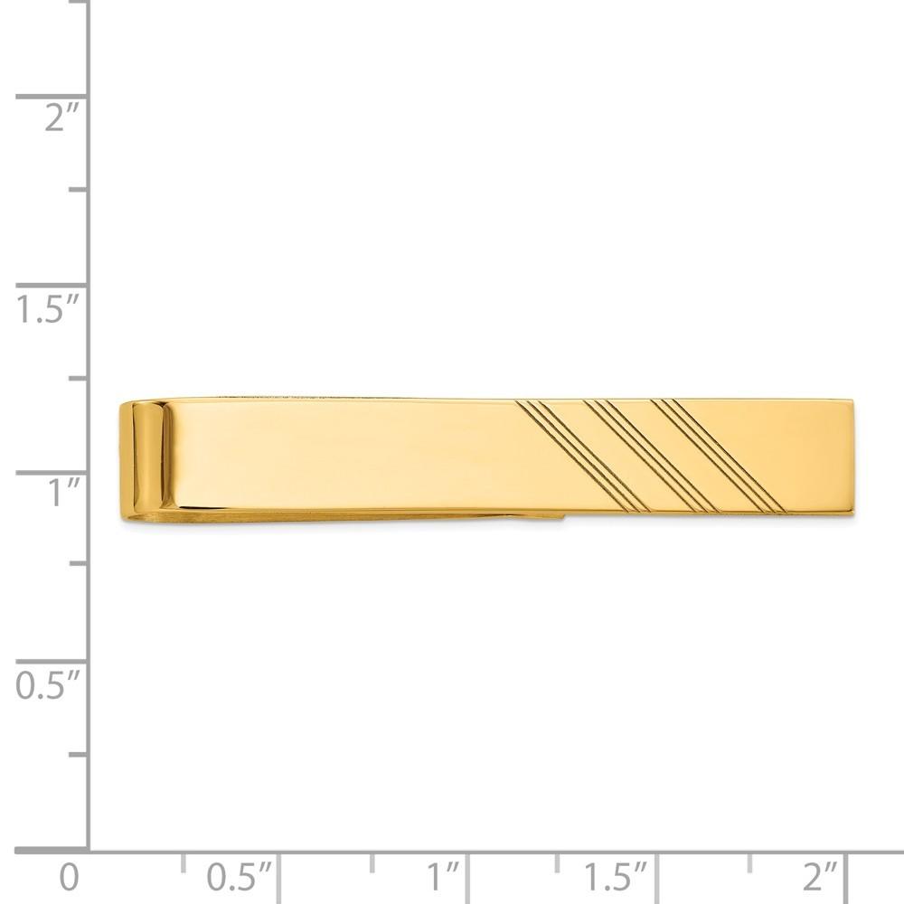 Jewelryweb 14k Yellow Gold Tie Bar - Measures 50x8mm Wide