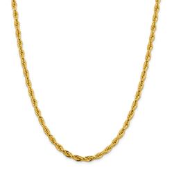 Jewelryweb 14k Yellow 4.75mm Semi-solid Rope Chain Necklace - 18 Inch