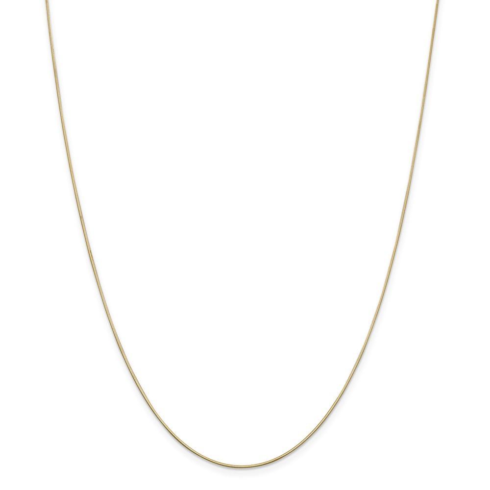 Jewelryweb 14k Yellow Gold .80mm Octagonal Snake Chain Necklace - 24 Inch - Lobster Claw