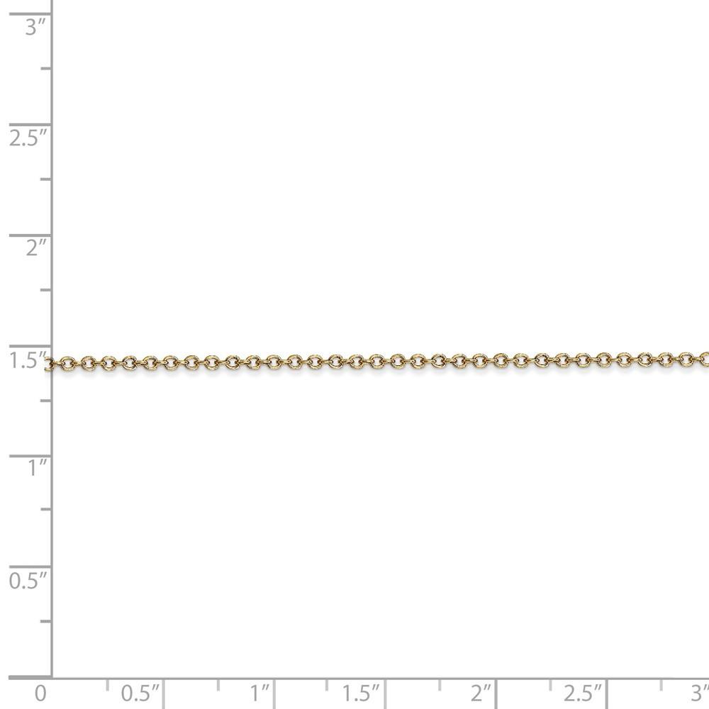 Jewelryweb 14k Yellow Gold 1.3mm Cable Chain Necklace - 24 Inch - Lobster Claw