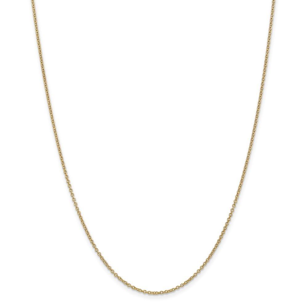 Jewelryweb 14k Yellow Gold 1.3mm Cable Chain Necklace - 24 Inch - Lobster Claw