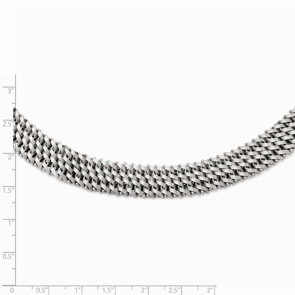 Jewelryweb Sterling Silver Mesh Necklace - 17.5 Inch